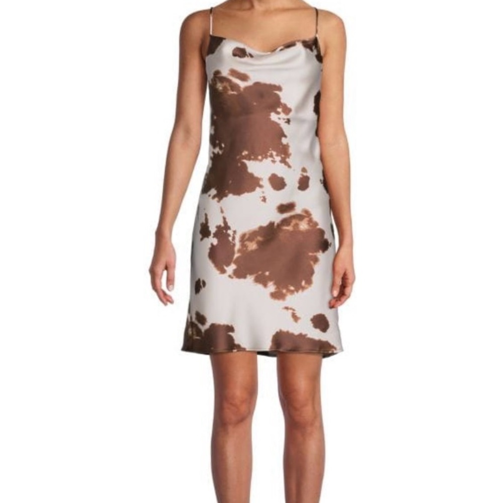 Slip dress cow print, satin feel. Never worn!